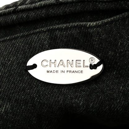 Chanel Denim Quilted Denimpression Flap Green Black 6 of 10