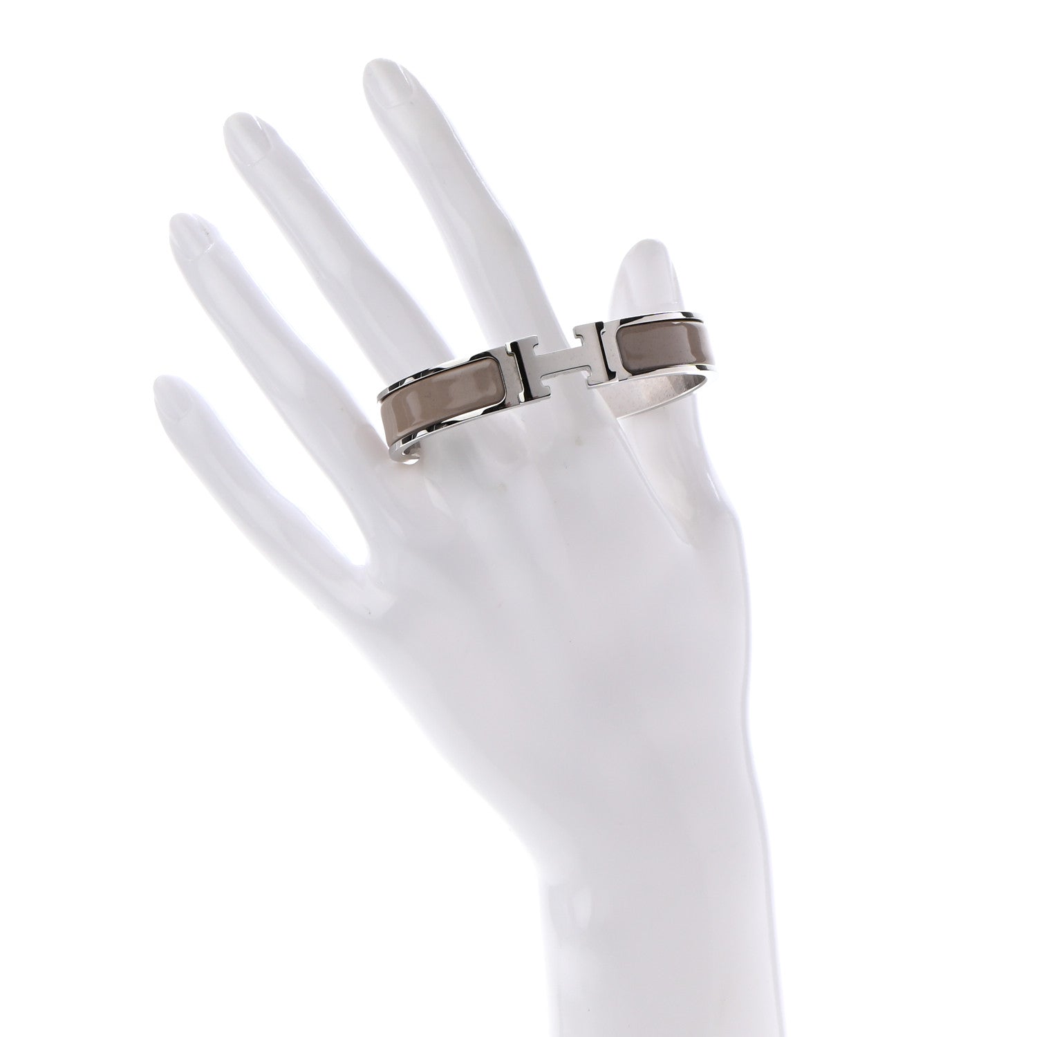 Hermes Enamel Narrow Clic Clac H Bracelet GM Marron Glace 2 of 6