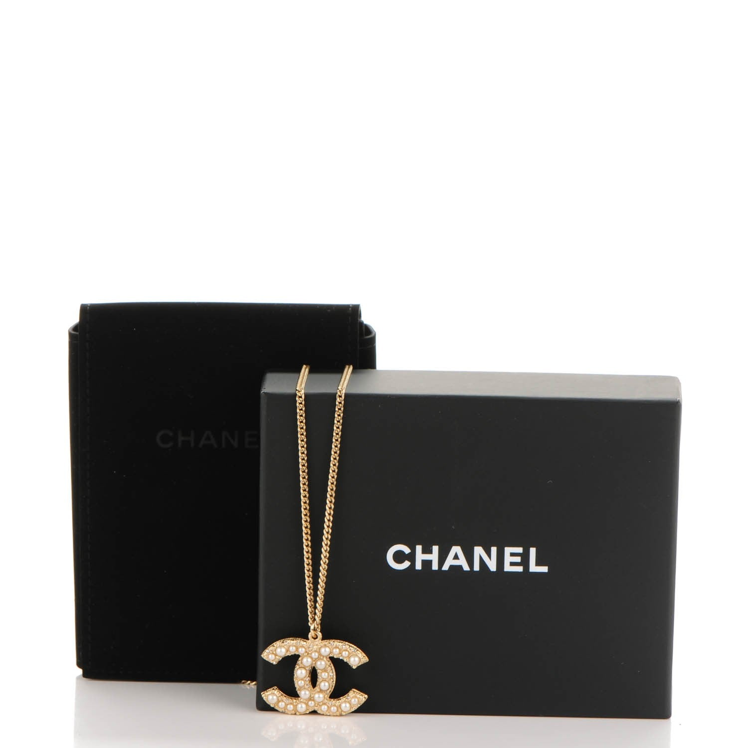 Chanel Pearl CC Pendant Necklace Gold 5 of 5