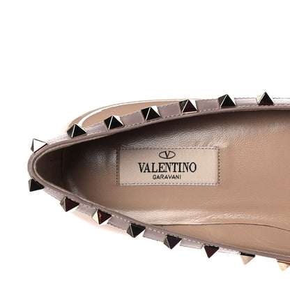 Valentino Garavani Patent Rockstud Ballerina Flats 38 Camel Rose Poudre 6 of 8
