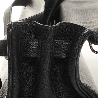 Hermes Taurillon Clemence Shoulder Kelly 40 Black 9 of 23
