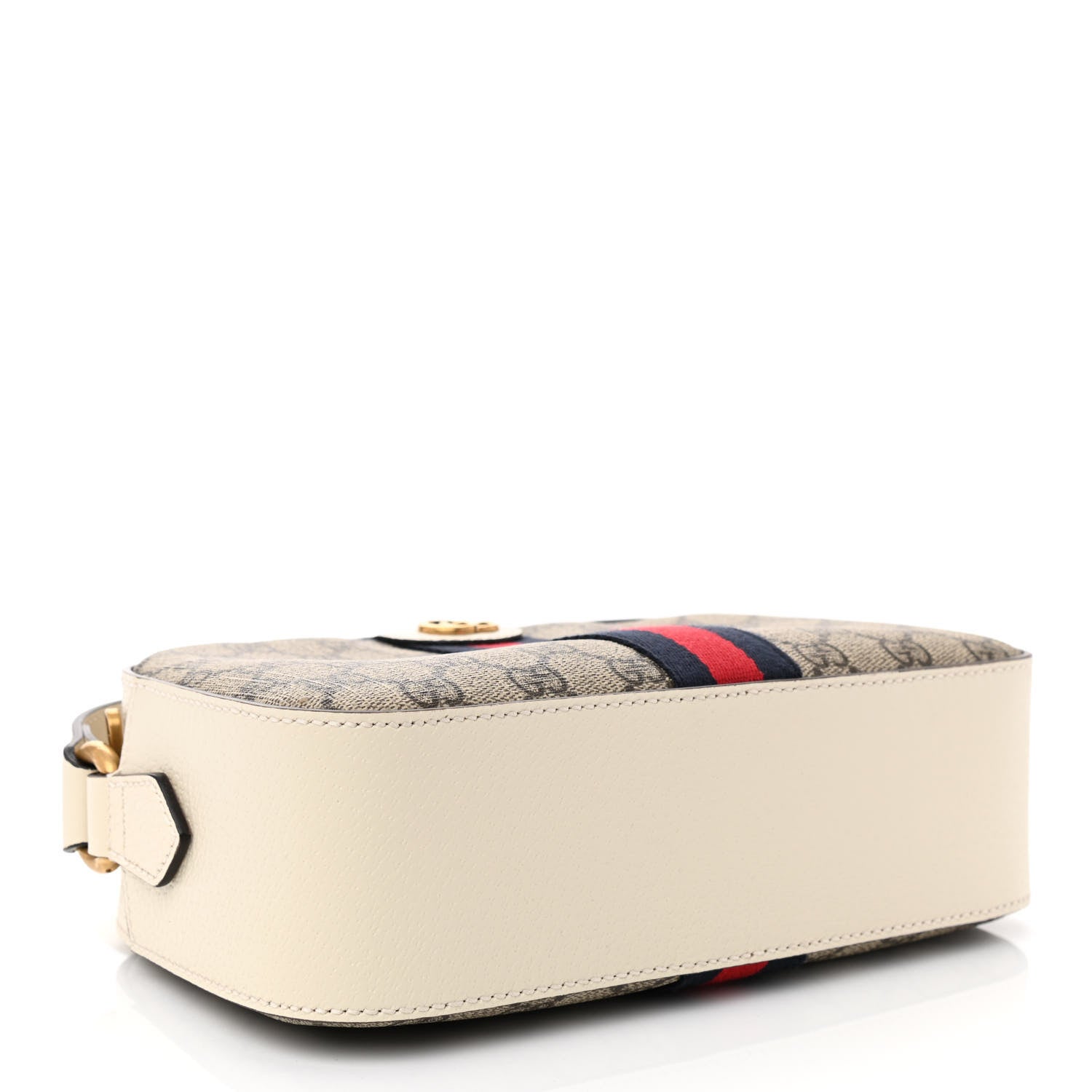 Gucci GG Supreme Monogram Textured Calfskin Web Small Ophidia Camera Bag Beige Ebony Mystic White 4 of 8