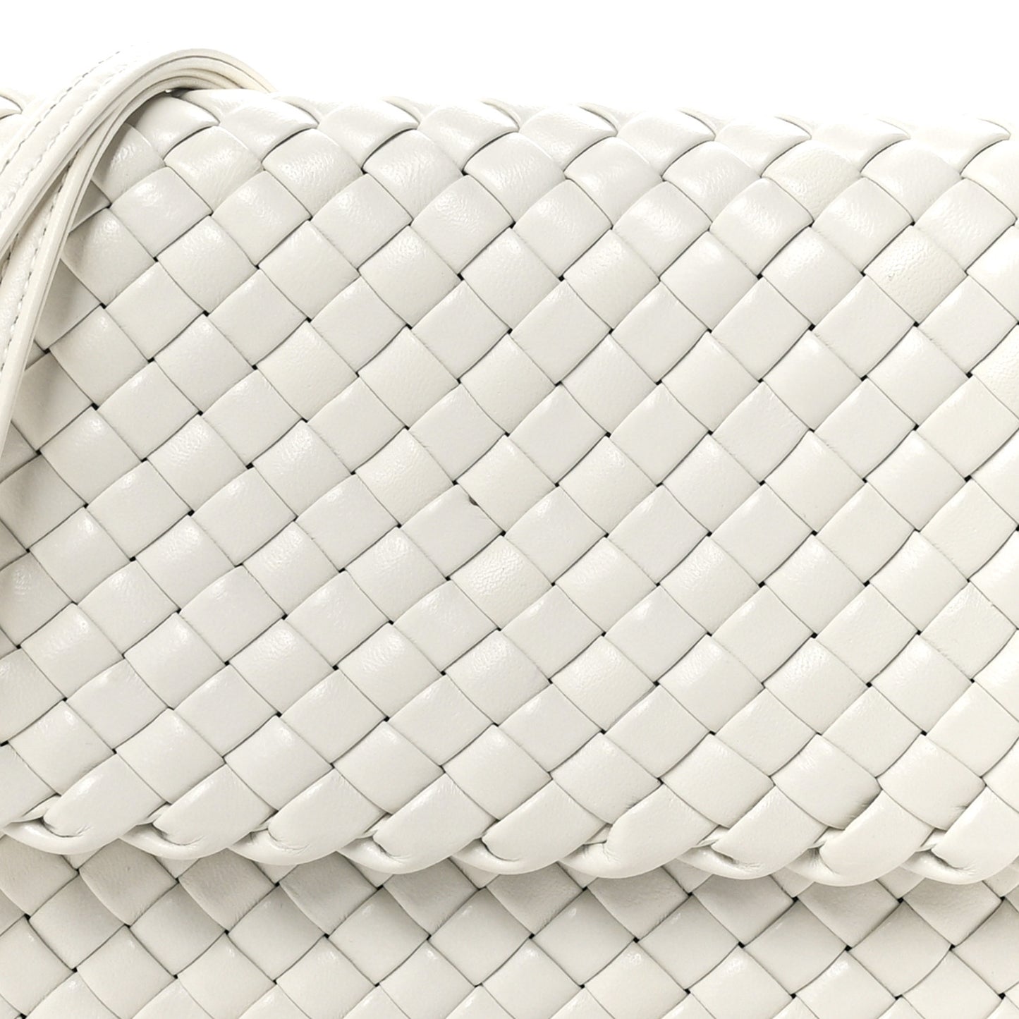 Nappa Intrecciato Cobble Messenger Bag White