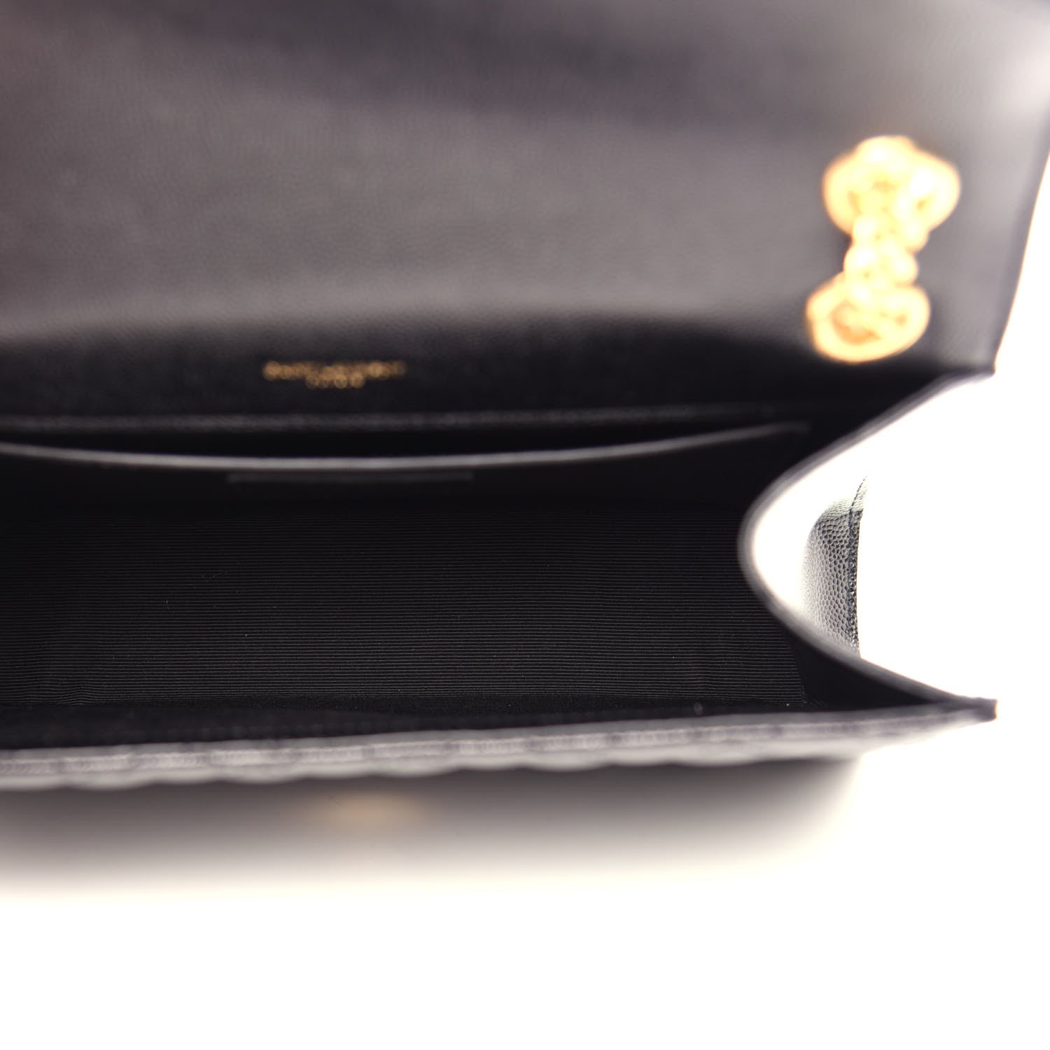 Saint Laurent Grain De Poudre Textured Mixed Matelasse Triquilt Medium Monogram Satchel Black 5 of 10