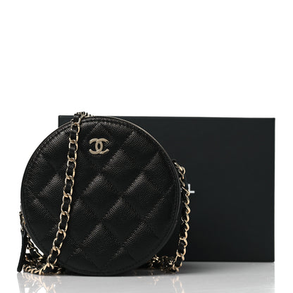 Chanel Caviar Quilted Round Clutch With Chain Black 10 of 10