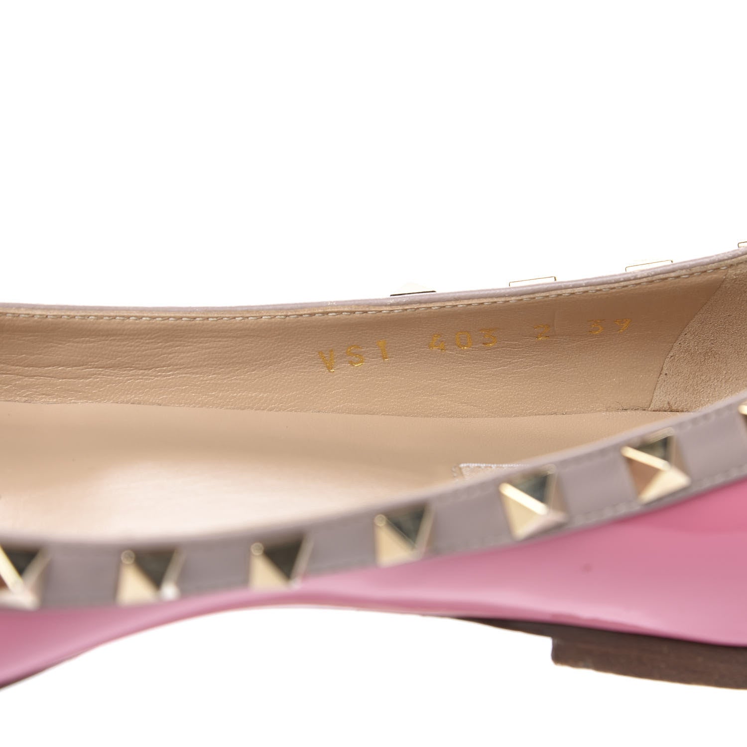 Valentino Garavani Patent Nappa Rockstud Ballerina Flats 39 Peony Poudre 9 of 10