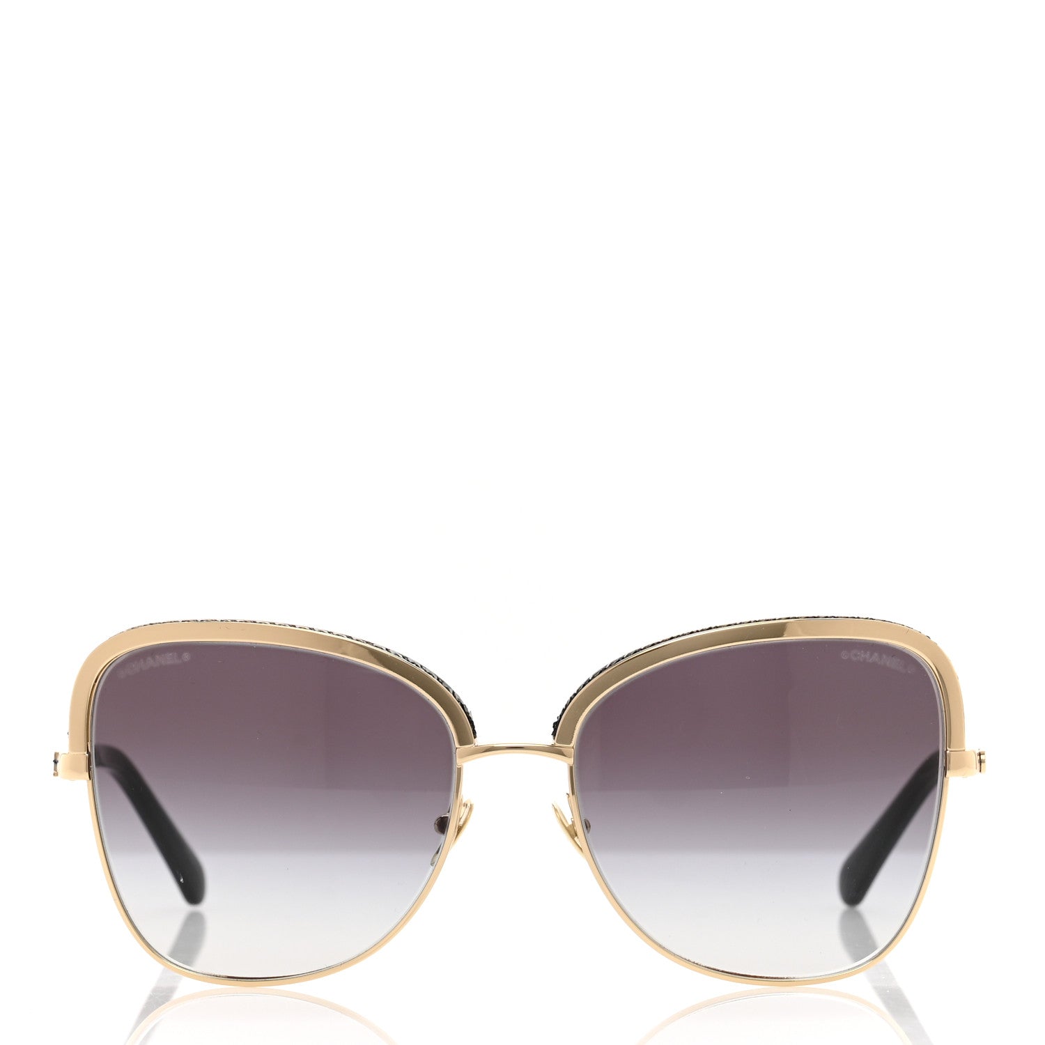 Chanel Square Frame Sequin Sunglasses 4270 Gold Black 2 of 6