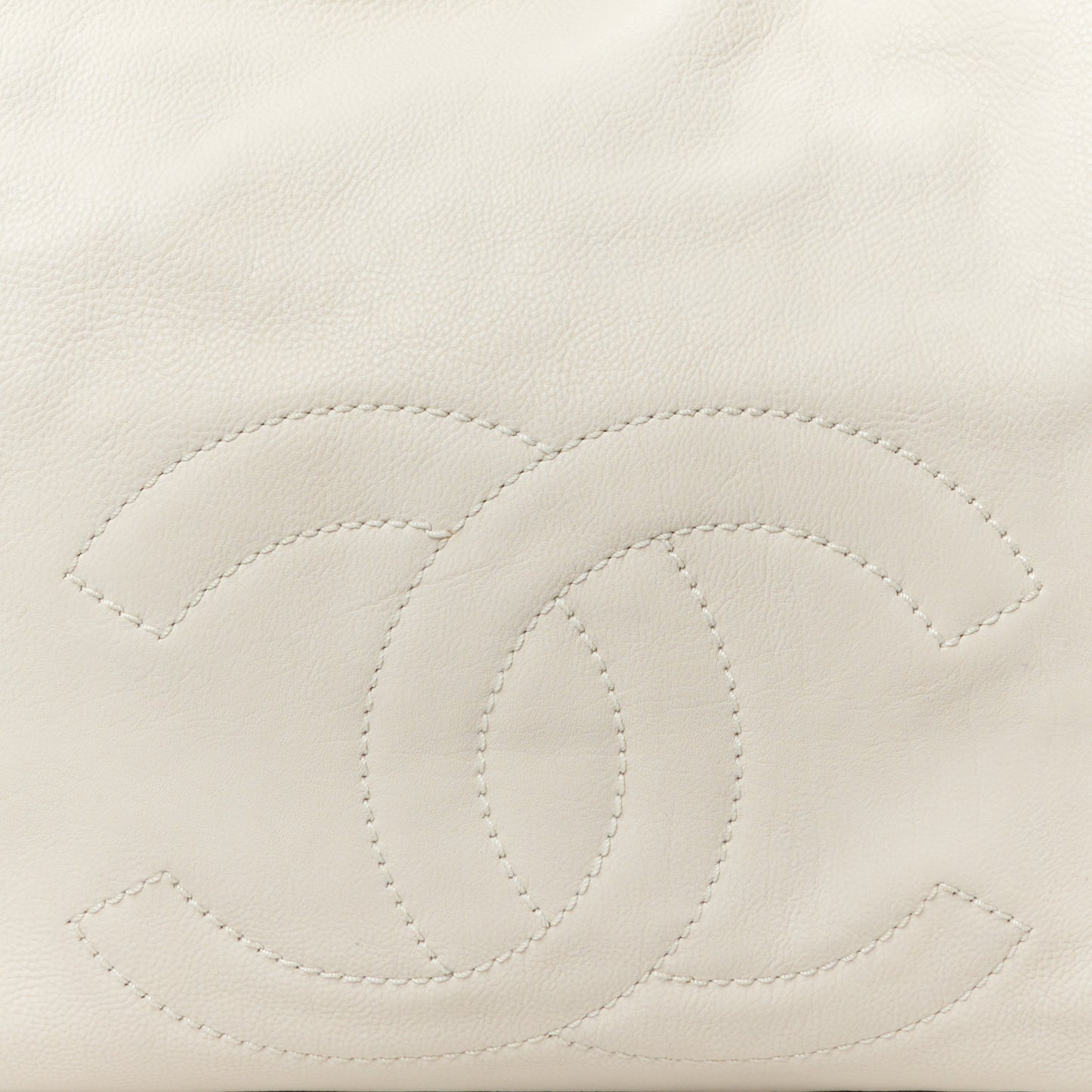 Calfskin East West Modern Chain Tote White