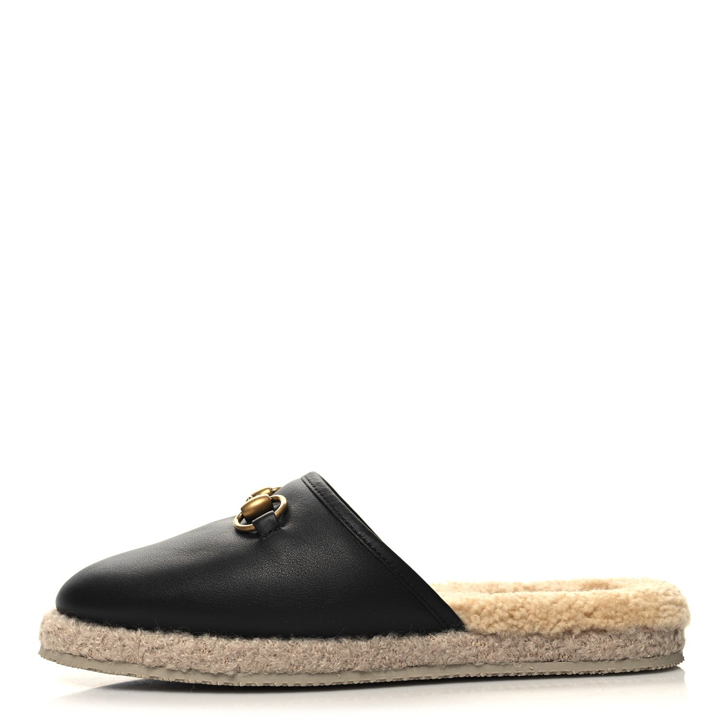 Gucci Nappa Wool Womens Fria Slippers 38 Black Butterscotch 1 of 9