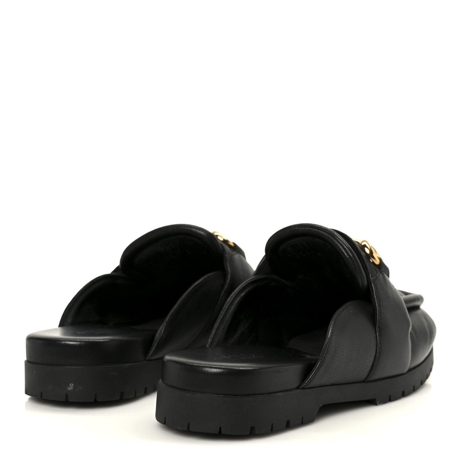 Gucci Goatskin Auroville Horsebit Mules 37.5 Black 5 of 9