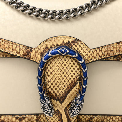 Gucci Calfskin Snakeskin Enamel Small Dionysus Shoulder Bag White Beige Electric Blue 8 of 11