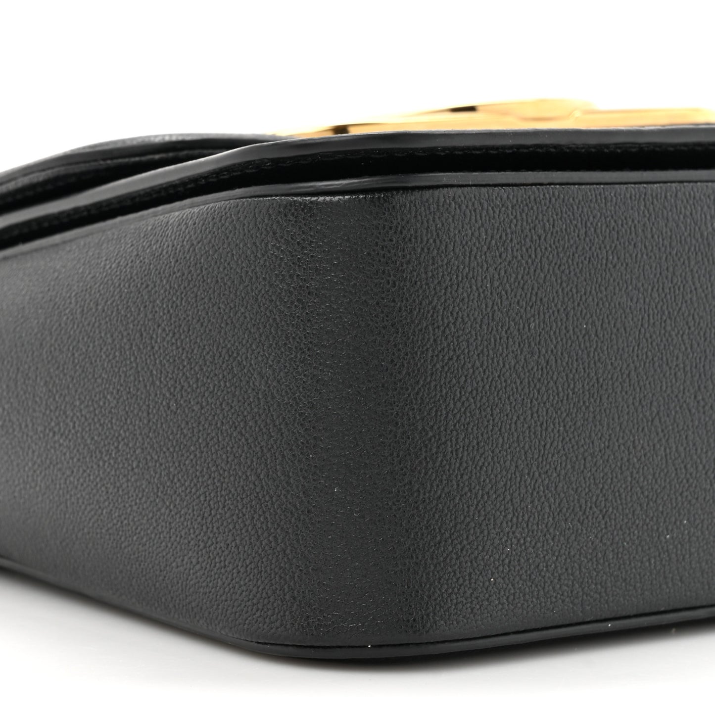 Calfskin 22 Logo Plaque Top Handle Bag Black