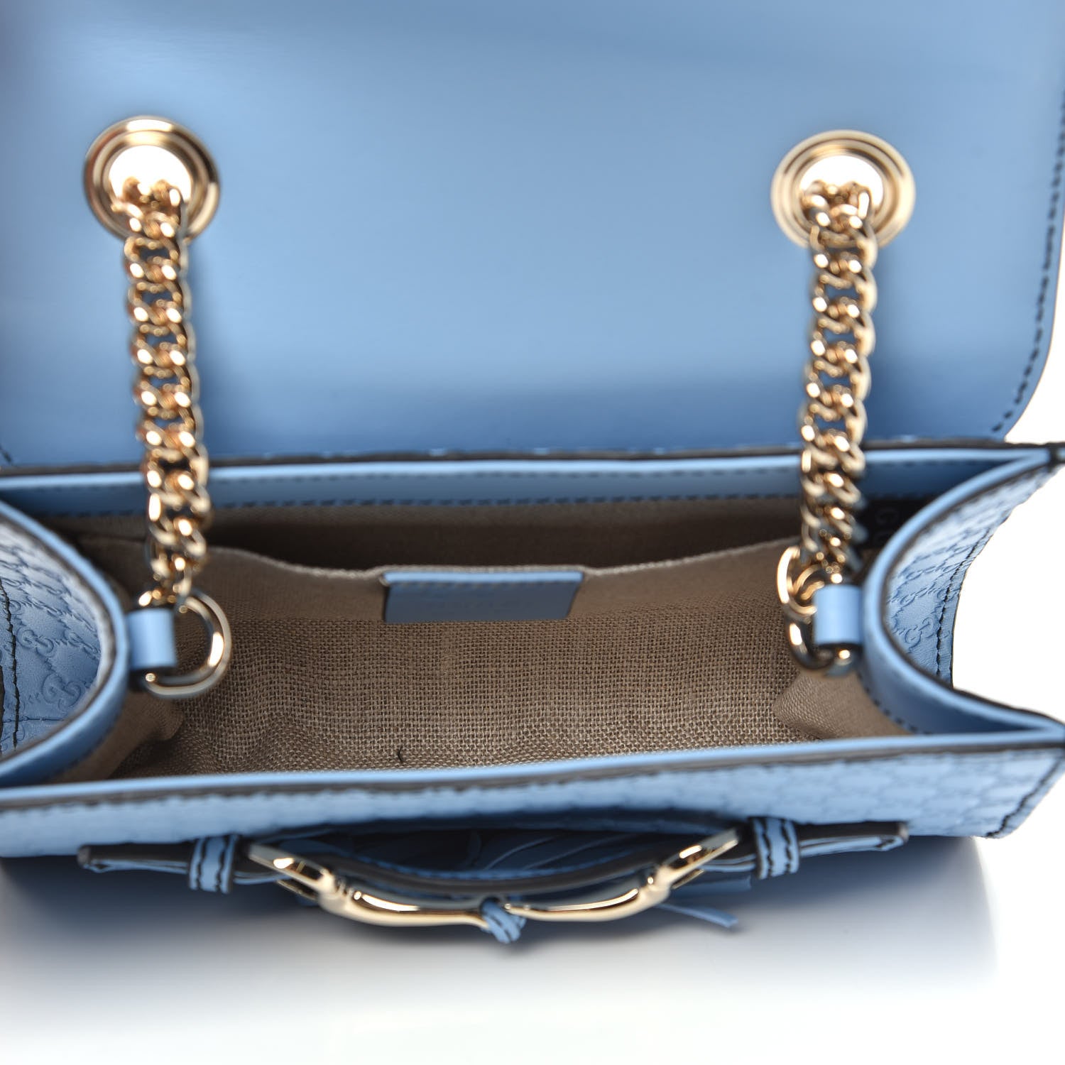 Gucci Soft Microguccissima Mini Emily Chain Shoulder Bag Mineral Blue 5 of 10