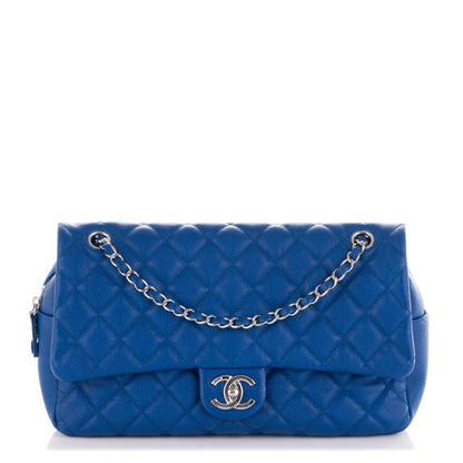 Chanel Caviar Quilted Jumbo Easy Flap Blue 1 of 8