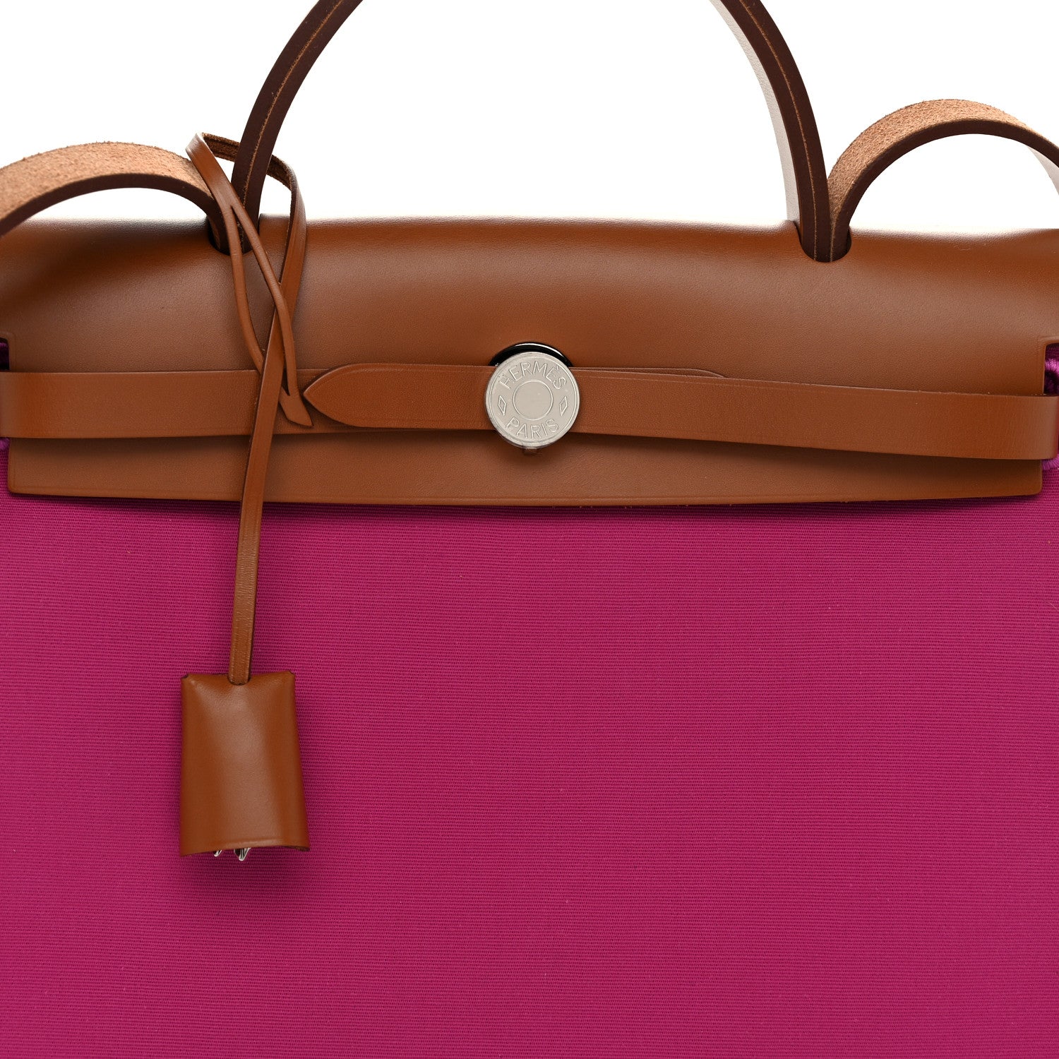 Hermes Vache Hunter Toile Herbag Zip 31 PM Magnolia Fauve 9 of 11