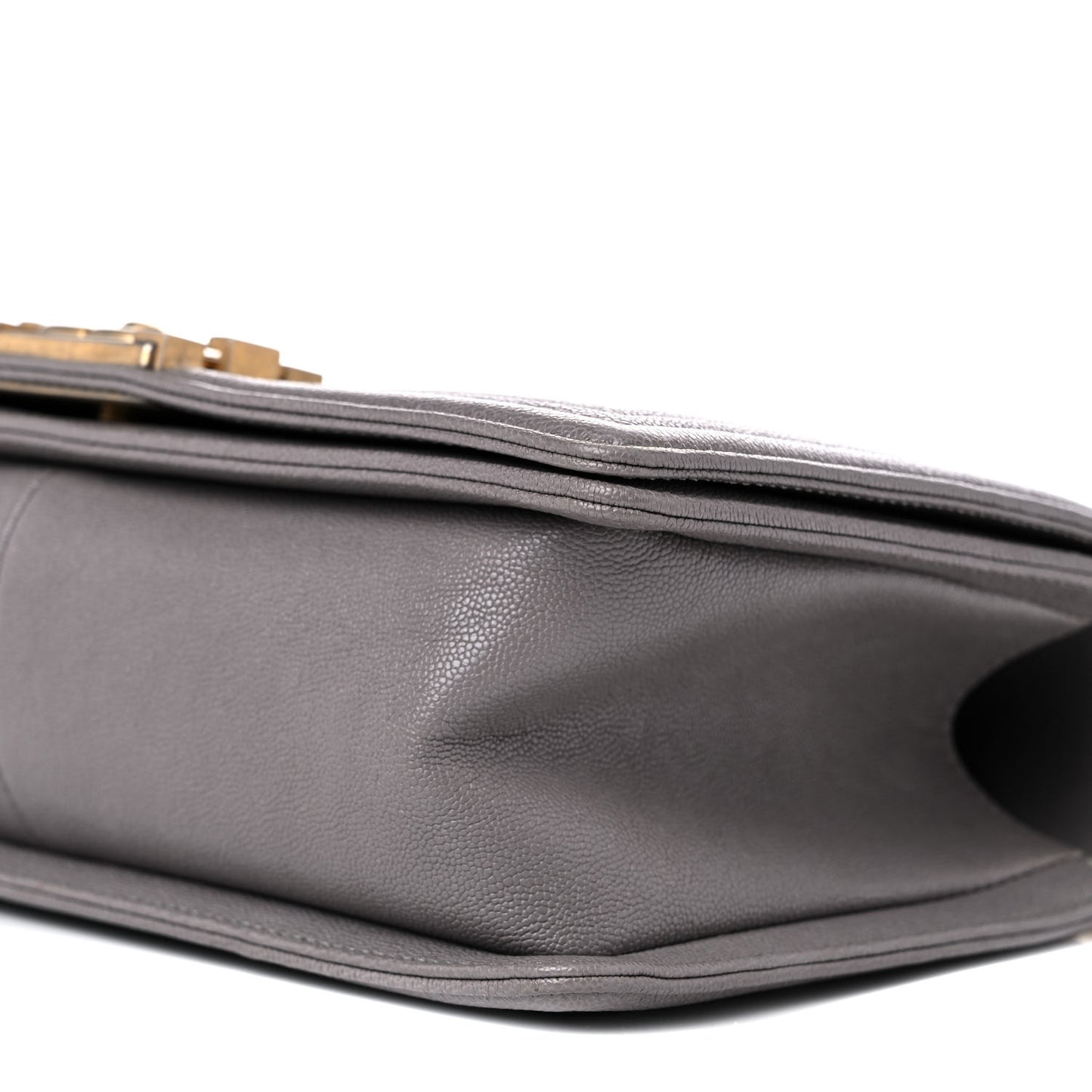 Caviar Quilted Medium Boy Flap Grey