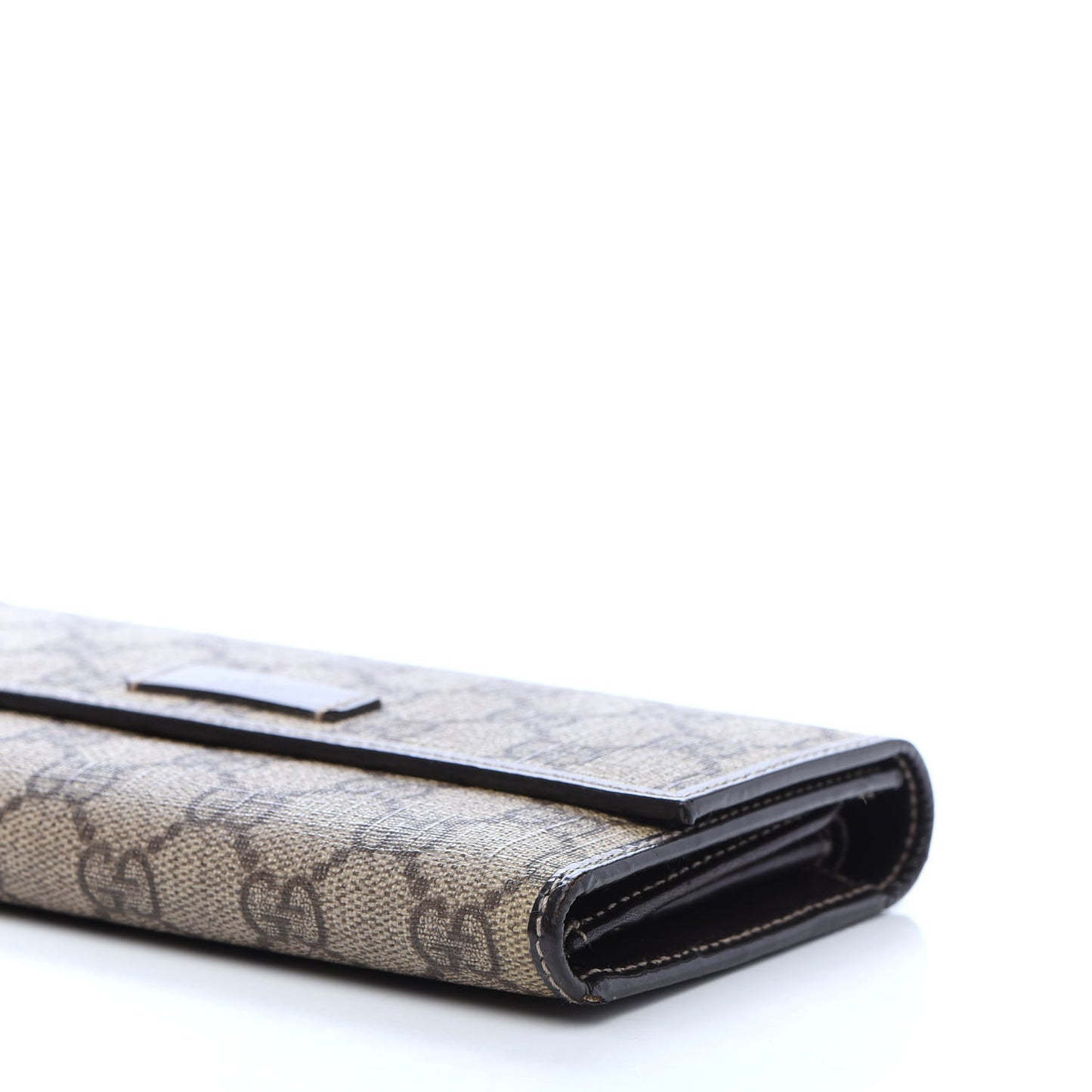 GG Plus Monogram Joy Continental Snap Oranizer Wallet Beige Ebony Dark Brown