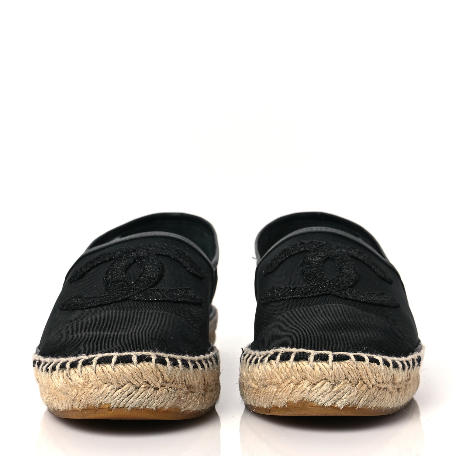 Chanel Mesh Grosgrain CC Espadrilles 40 Black 2 of 8