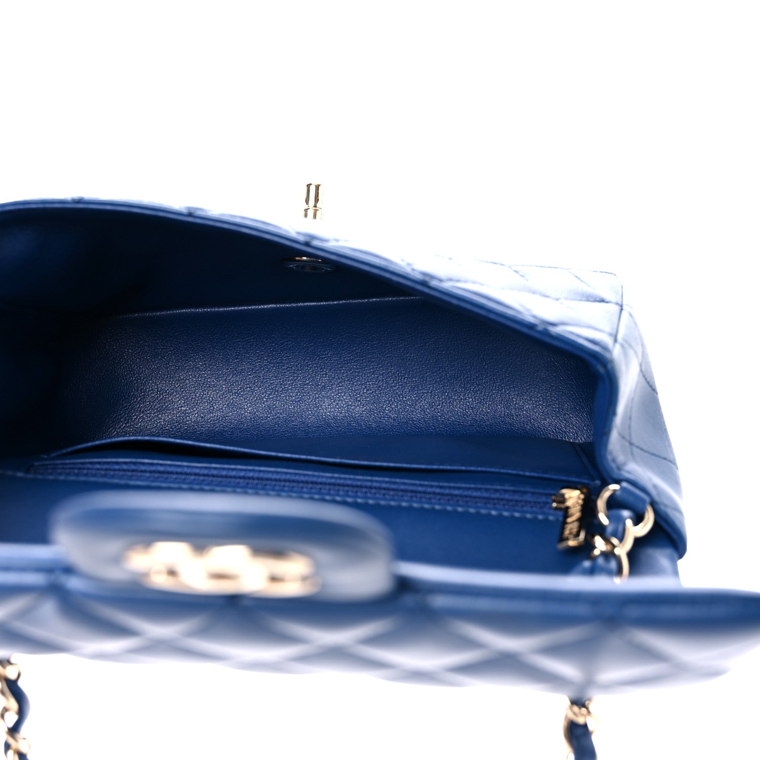 Chanel Lambskin Quilted Mini Rectangular Flap Blue 5 of 14