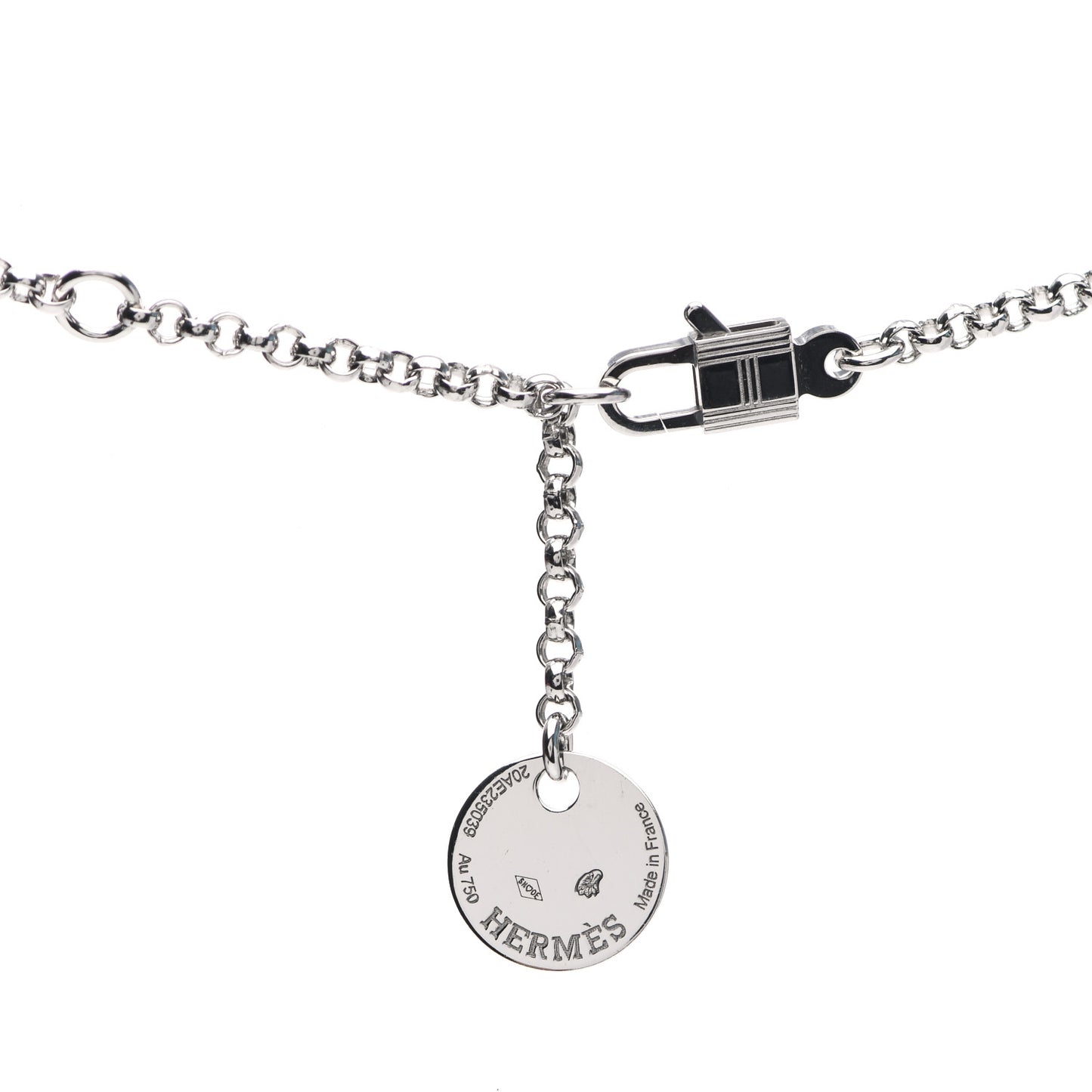 18K White Gold Diamond PM Kelly Clochette Necklace