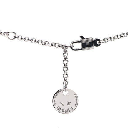 Hermes 18K White Gold Diamond PM Kelly Clochette Necklace 4 of 5