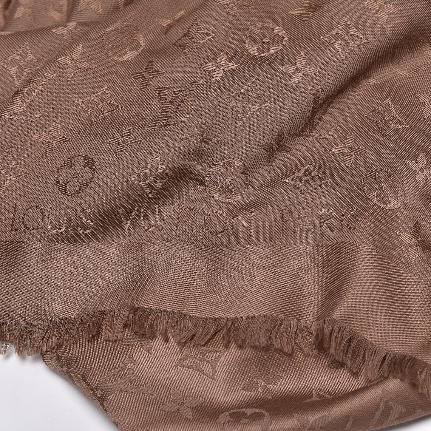 Silk Wool Monogram Shawl Dune