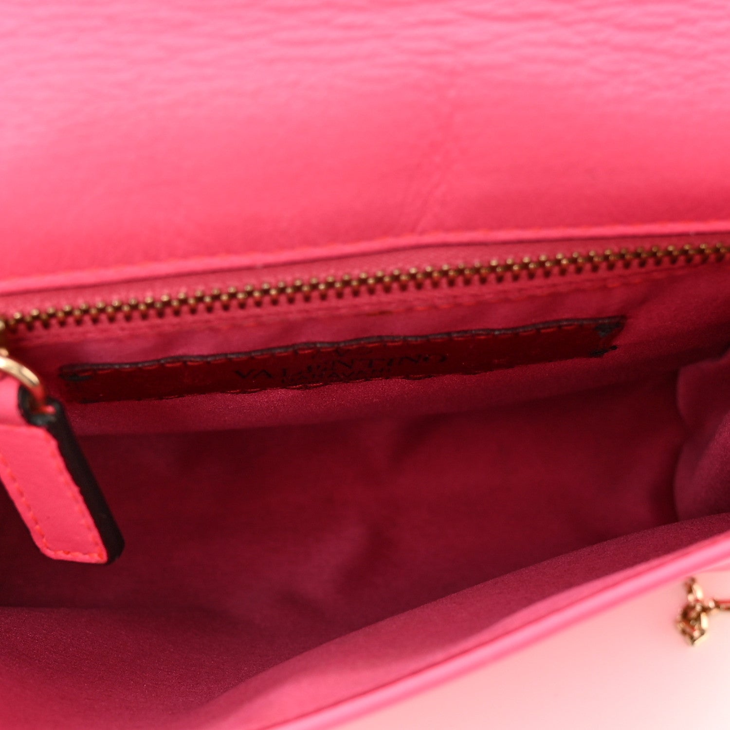 Valentino Garavani Vitello Rockstud Chain Flap Crossbody Bag Fuxia Fluo 6 of 11