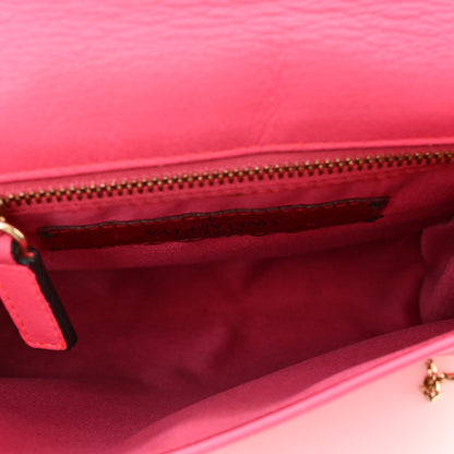 Valentino Garavani Vitello Rockstud Chain Flap Crossbody Bag Fuxia Fluo 6 of 11