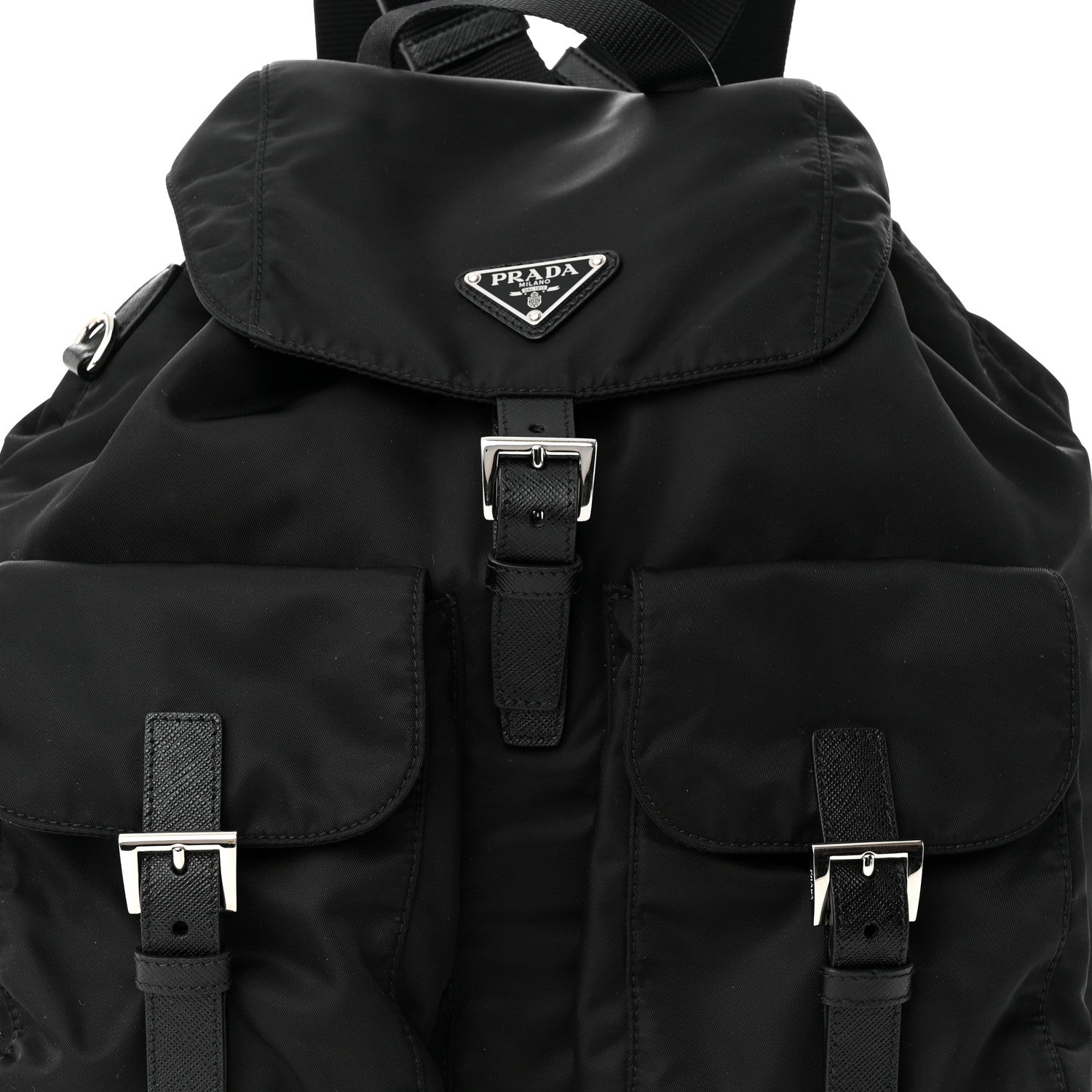 Prada Tessuto Nylon Saffiano Medium Backpack Black 10 of 12