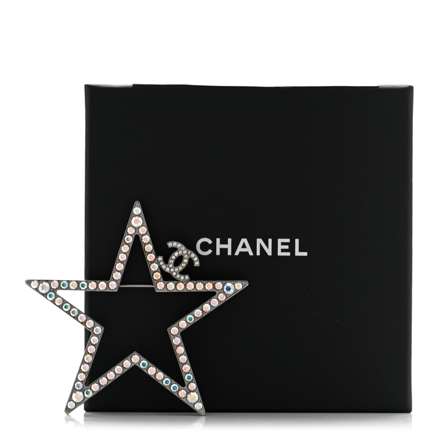 Ruthenium Crystal Star CC Brooch