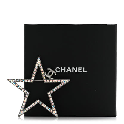 Chanel Ruthenium Crystal Star CC Brooch 5 of 5