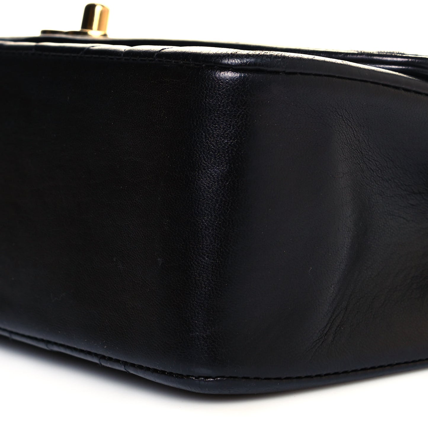 Lambskin Quilted Small Single Flap Black