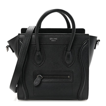 Celine Drummed Calfskin Nano Luggage Black 1 of 9