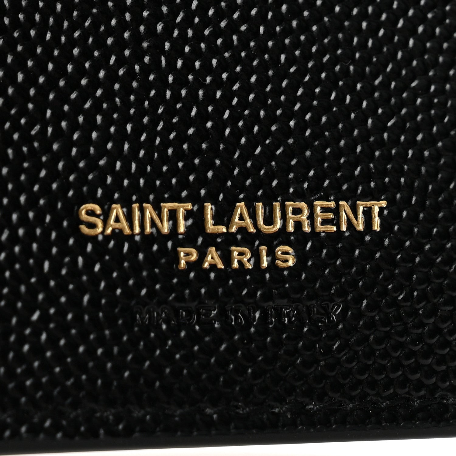 Saint Laurent Grain De Poudre Matelasse Chevron Monogram Compact Tri Fold Wallet Black 6 of 9