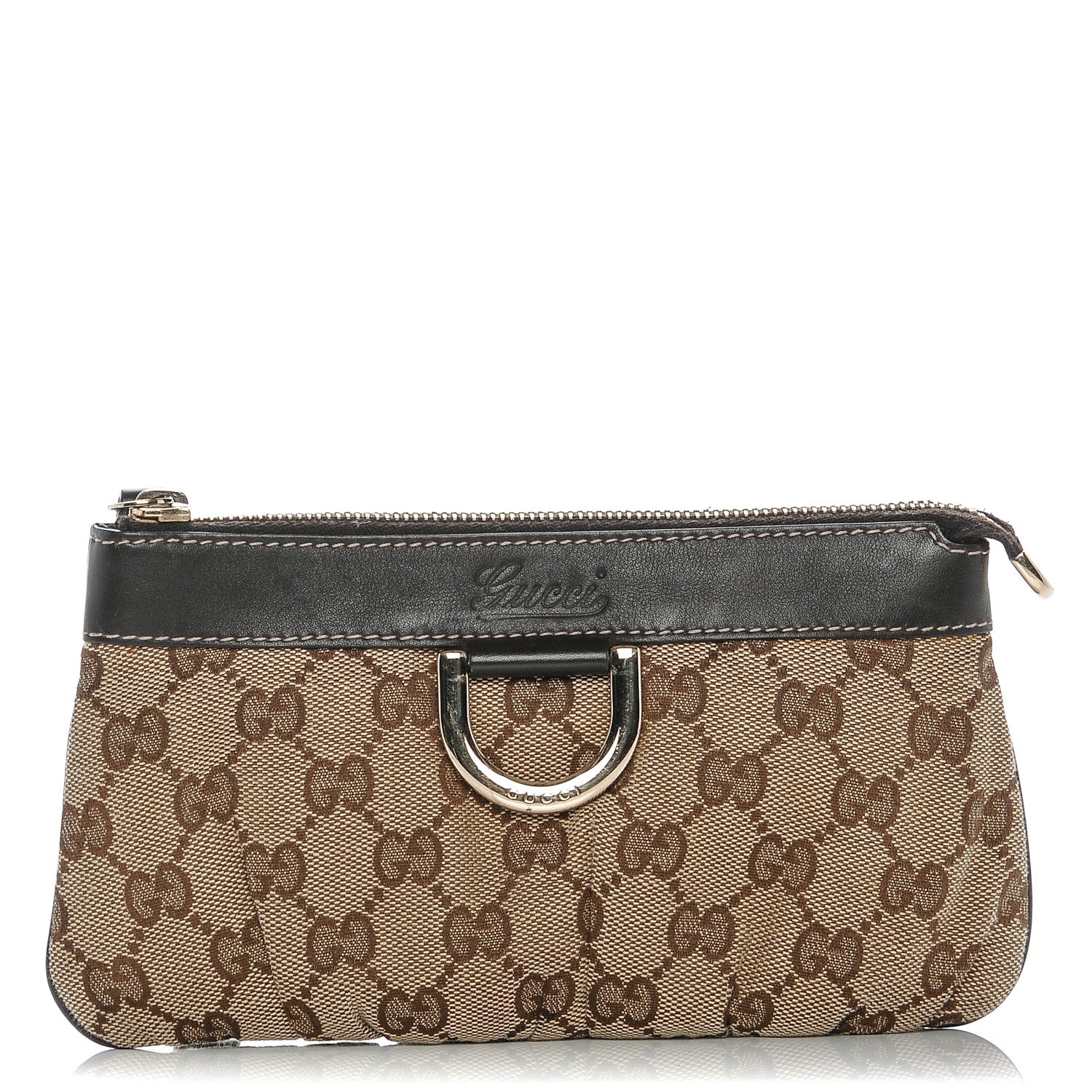 Gucci Monogram D Ring Wristlet Dark Brown 1 of 6