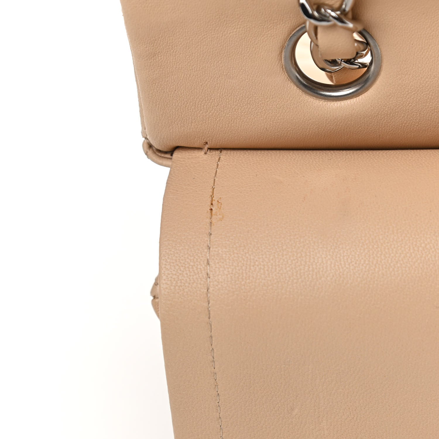 Chanel Lambskin Quilted Medium Double Flap Beige 12 of 15