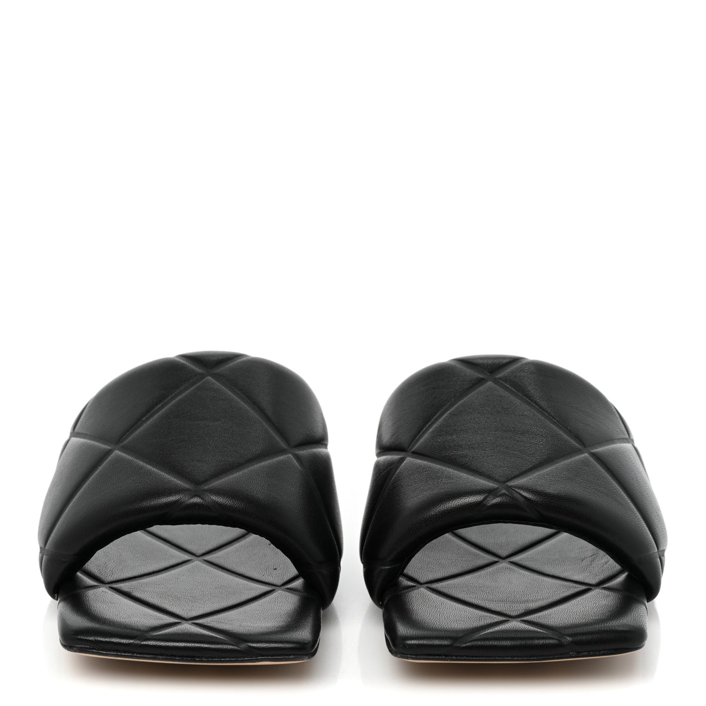 Nappa Quilted Rubber Lido Flat Sandals 39.5 Black