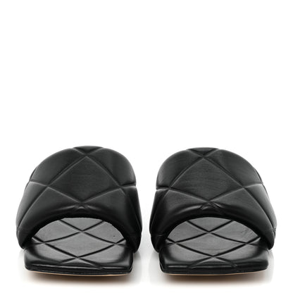 Bottega Veneta Nappa Quilted Rubber Lido Flat Sandals 39.5 Black 2 of 8