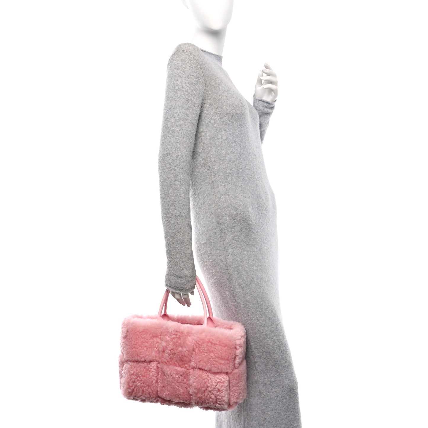 Shearling Small Intrecciato Arco Tote Popsicle