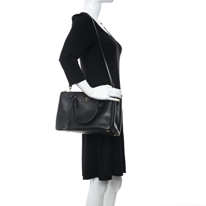 Prada Saffiano Small Galleria Double Zip Tote Black 2 of 16