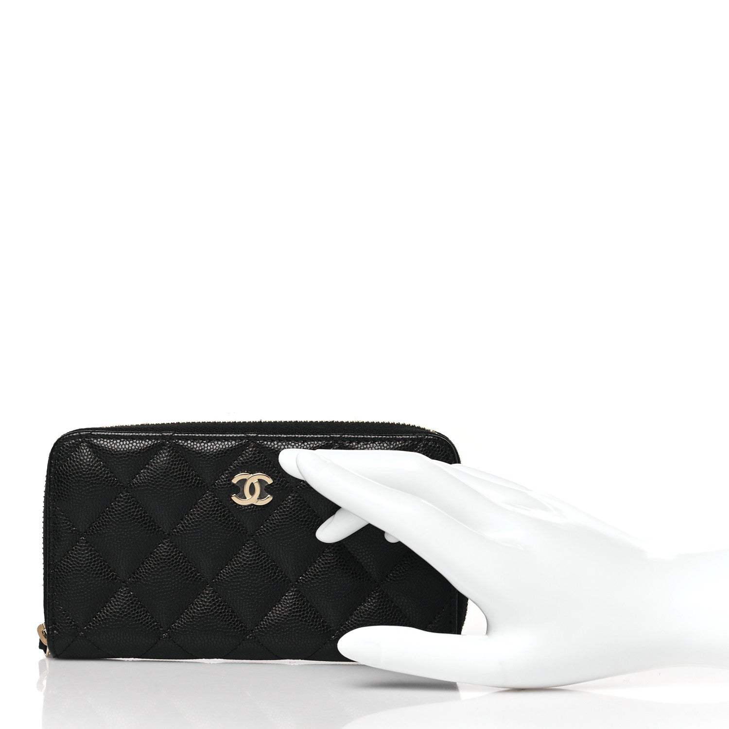 Chanel Caviar Quilted Medium Zip Around Wallet Black 2 of 8