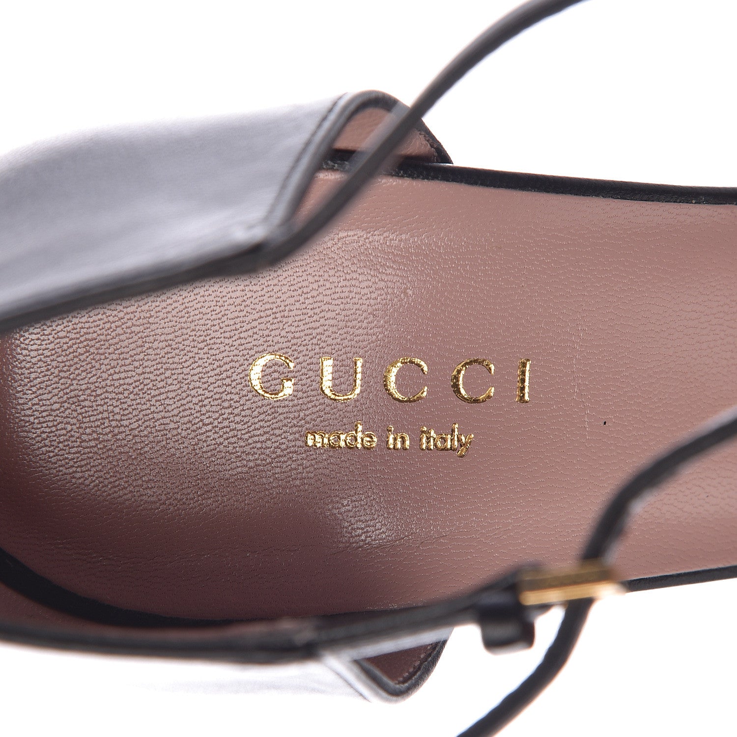 Gucci Calfskin Studded Cap Toe Ankle Strap Pumps 38 Black 8 of 12