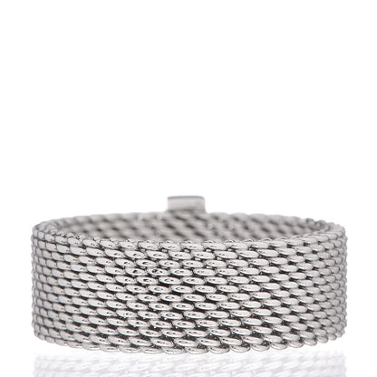 Tiffany Sterling Silver Diamond Somerset Mesh Ring 52 6 4 of 5