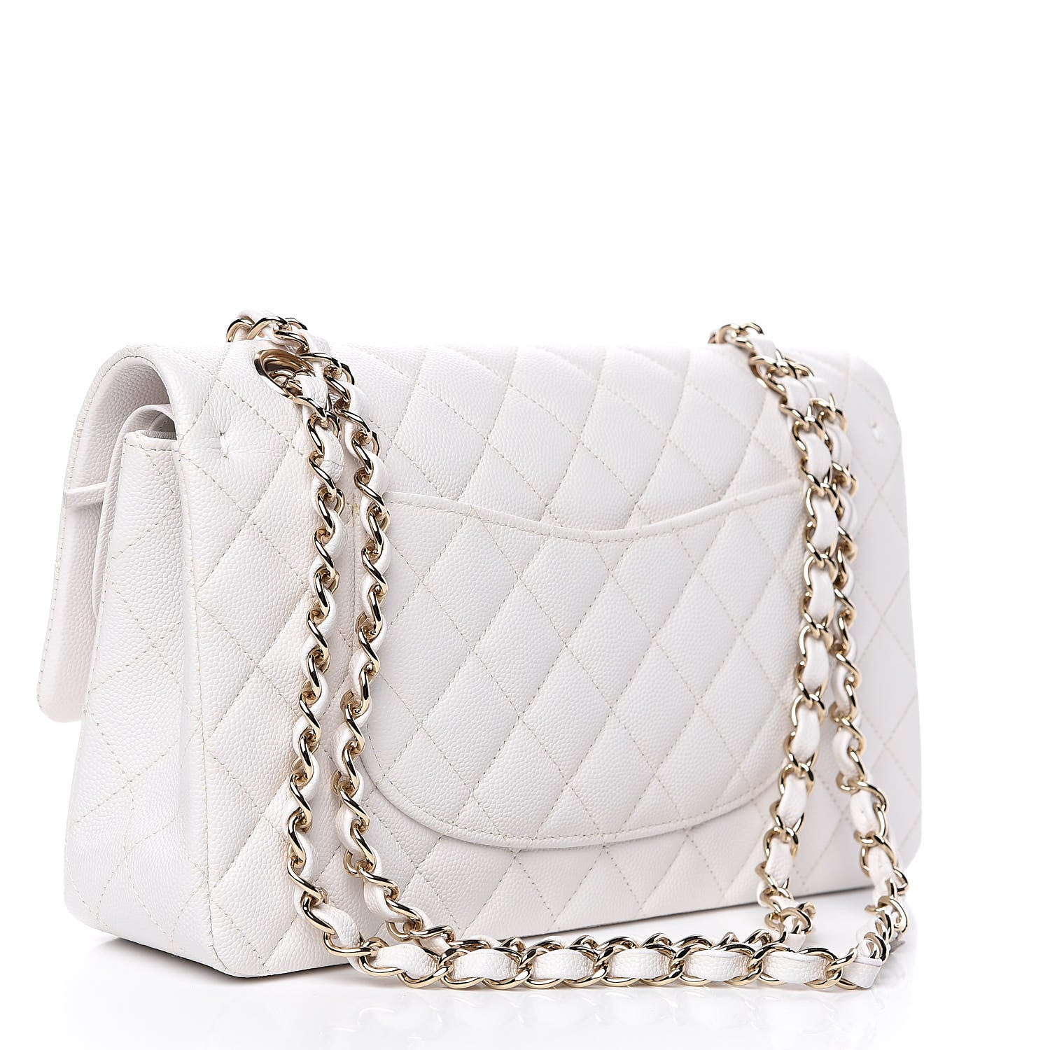 Chanel Caviar Quilted Medium Double Flap White 3 of 12
