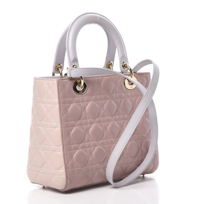 Christian Dior Lambskin Cannage Medium Tri-Color Lady Dior Rose Pale 3 of 17
