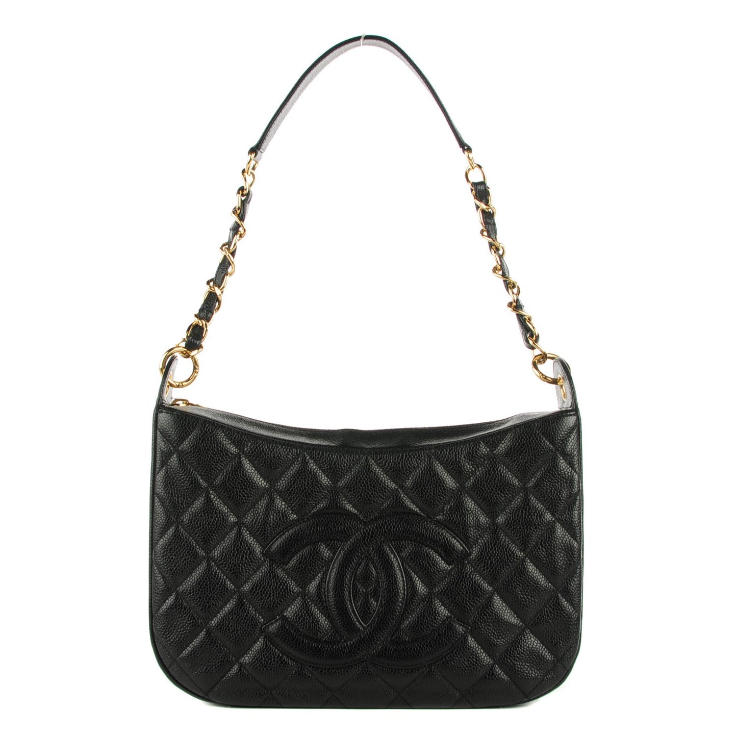 Caviar Quilted Hobo Black