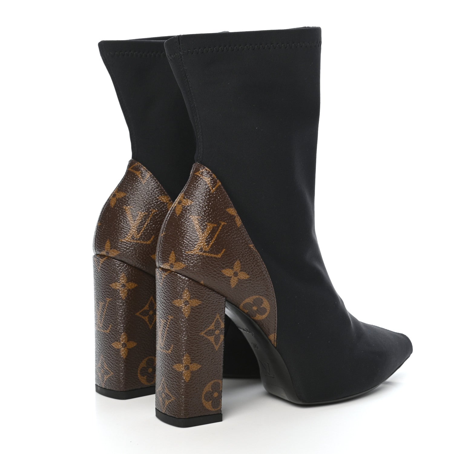 Louis Vuitton Monogram Stretch Fabric Ankle Boots 36 Black 4 of 10