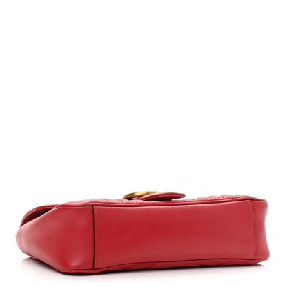 Gucci Calfskin Matelasse Small GG Marmont Shoulder Bag Hibiscus Red 4 of 11