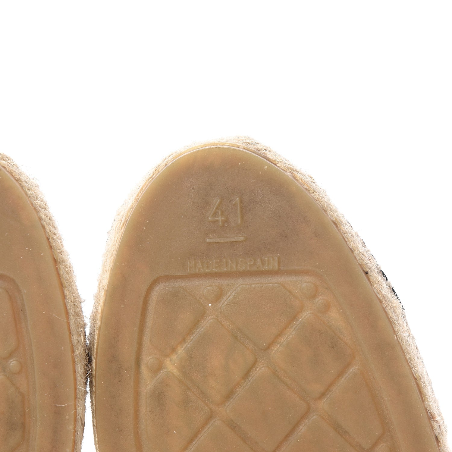 Chanel Metallic Calfskin Grosgrain CC Espadrilles 41 Ivory Black 6 of 11