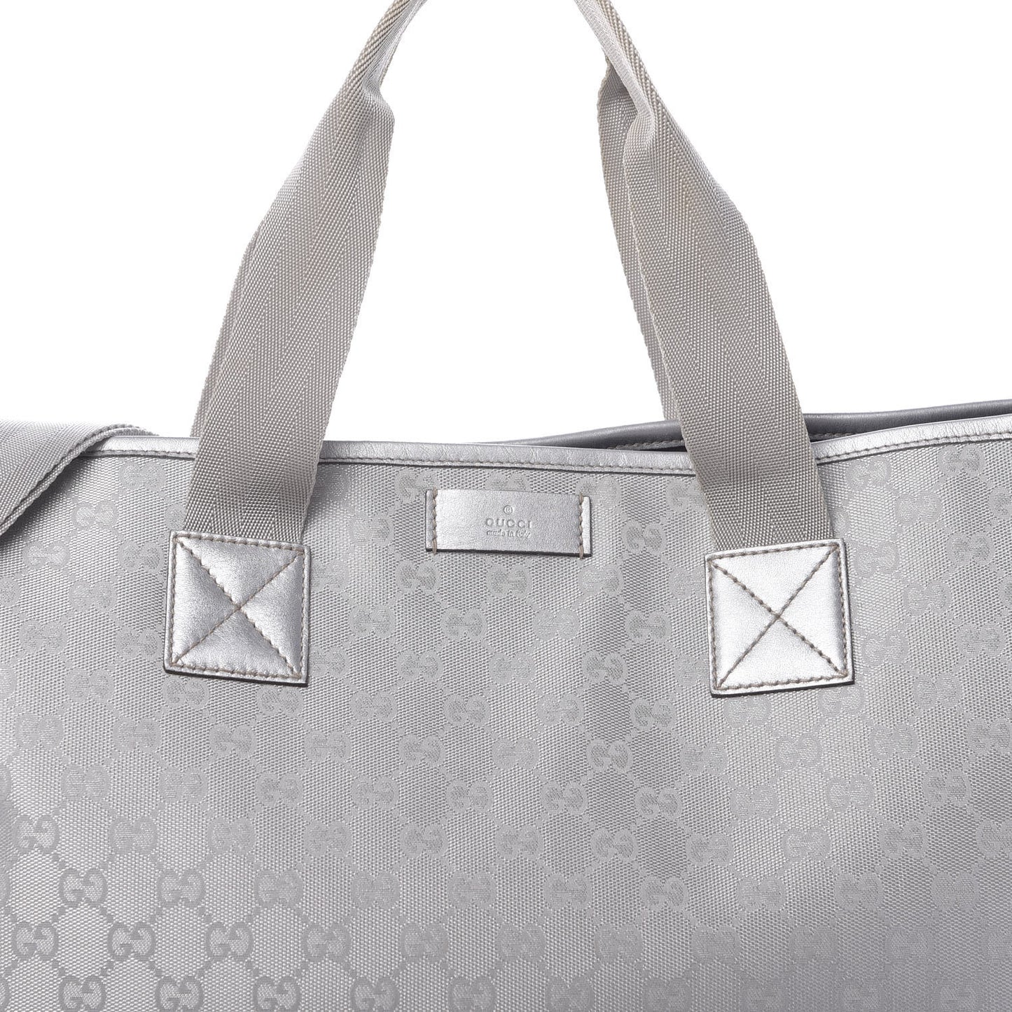 Metallic Monogram Travel Bag Silver